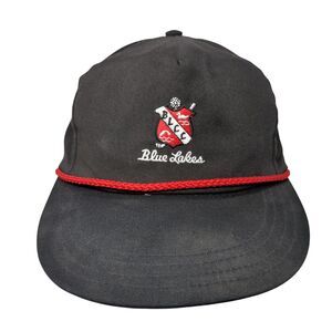 Blue Lakes Slideback Hat Black One Size Adjustable Embroidered Rope Town Talk